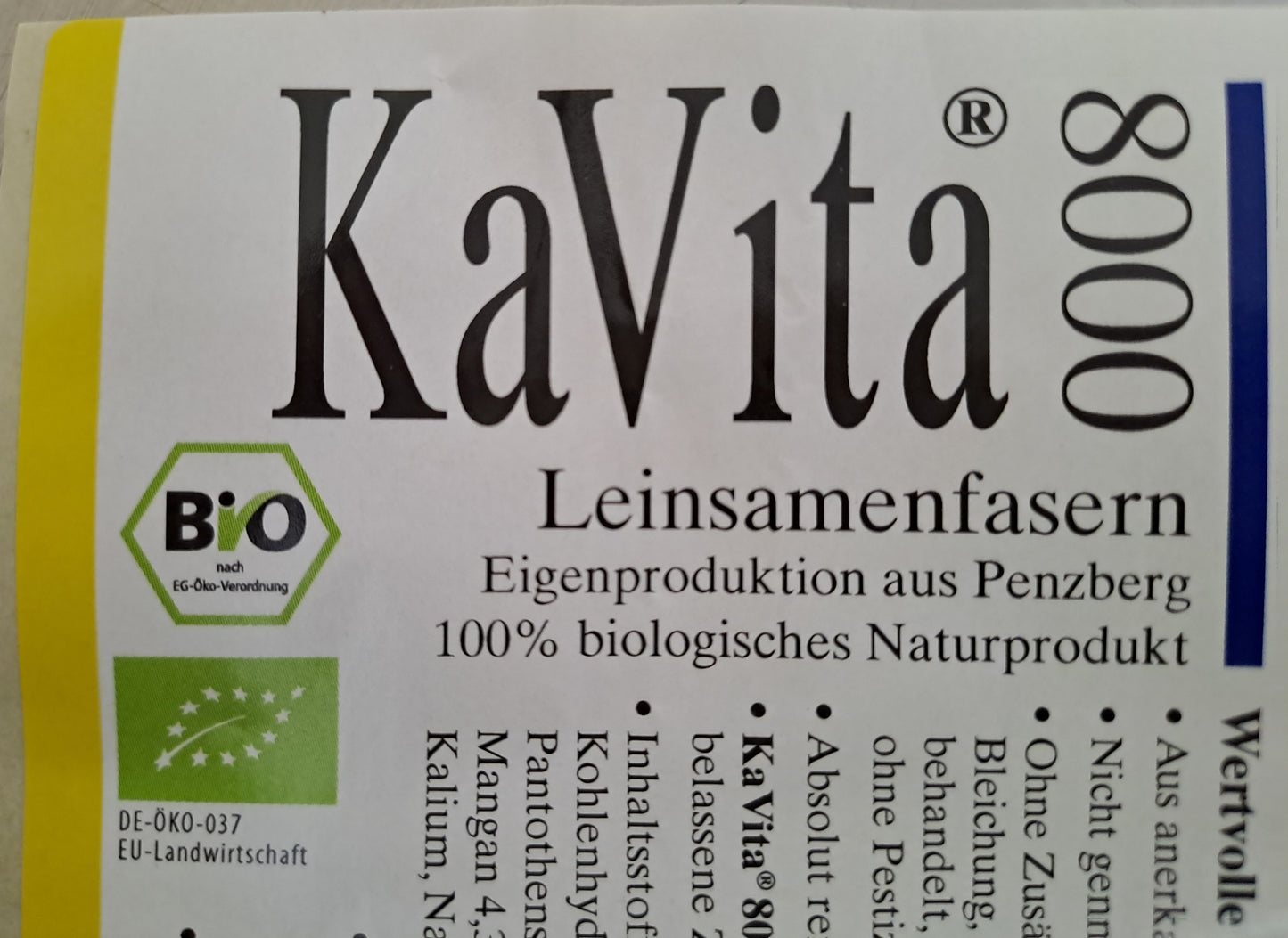 KaVita 8000 BIO-Leinsamenpulver